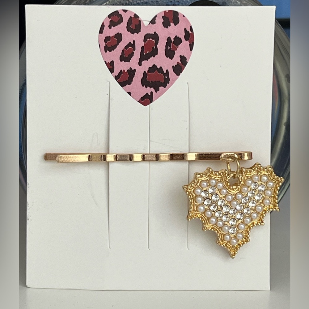 New Pearl Heart Hair Bobbi Pin